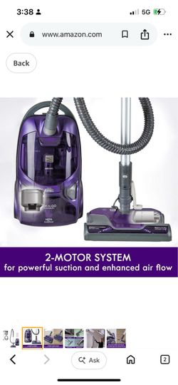 Kenmore 600 Series Pet Friendly Bagged Canister Vacuum Lightweight, Pet PowerMate, Pop-N-Go Brush, 2 Motors, HEPA Filter, Aluminum Telescoping Wand, R