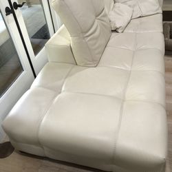 Couch, White Leather Natuzzi Italian leather