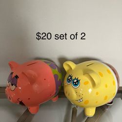SpongeBob and Patrick Piggy Bank Set