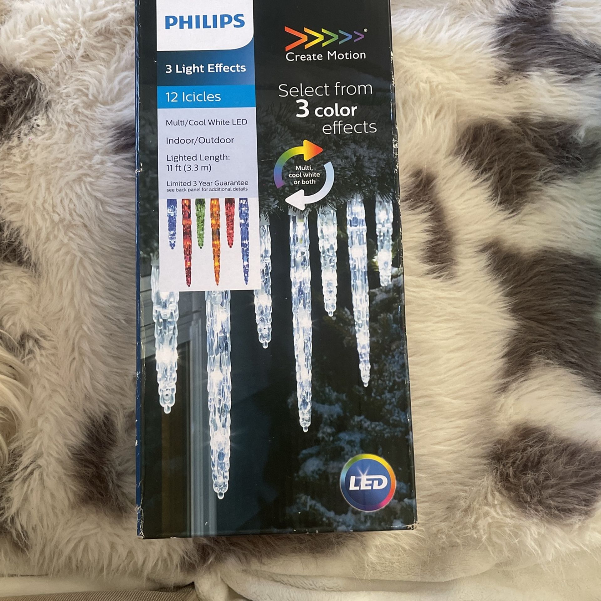 12 Icicles Multi Cool White LED For Indoors And Outdoors