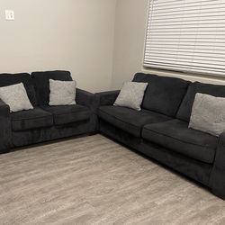 Ashley Furniture Sofa & Loveseat Set with full bunkbeds!
