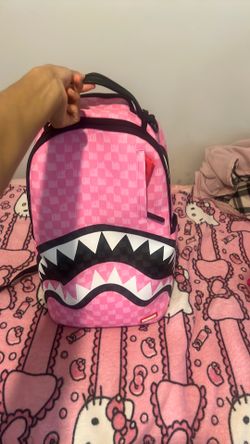 Sprayground Pink Checkered Shark Backpack