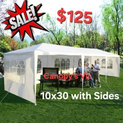 Canopy Wedding Party Tent 10x30, Outdoor Garden Gazebo Wedding Party Tent Canopy Marquee with 8 Removable Sidewalls