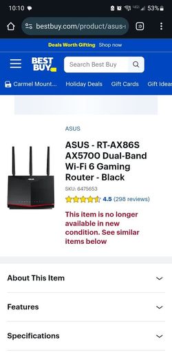Asus - RT-AX86S AX5700 Router
