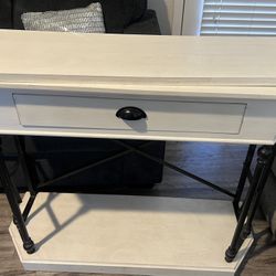 White And Black Side Wall Table 