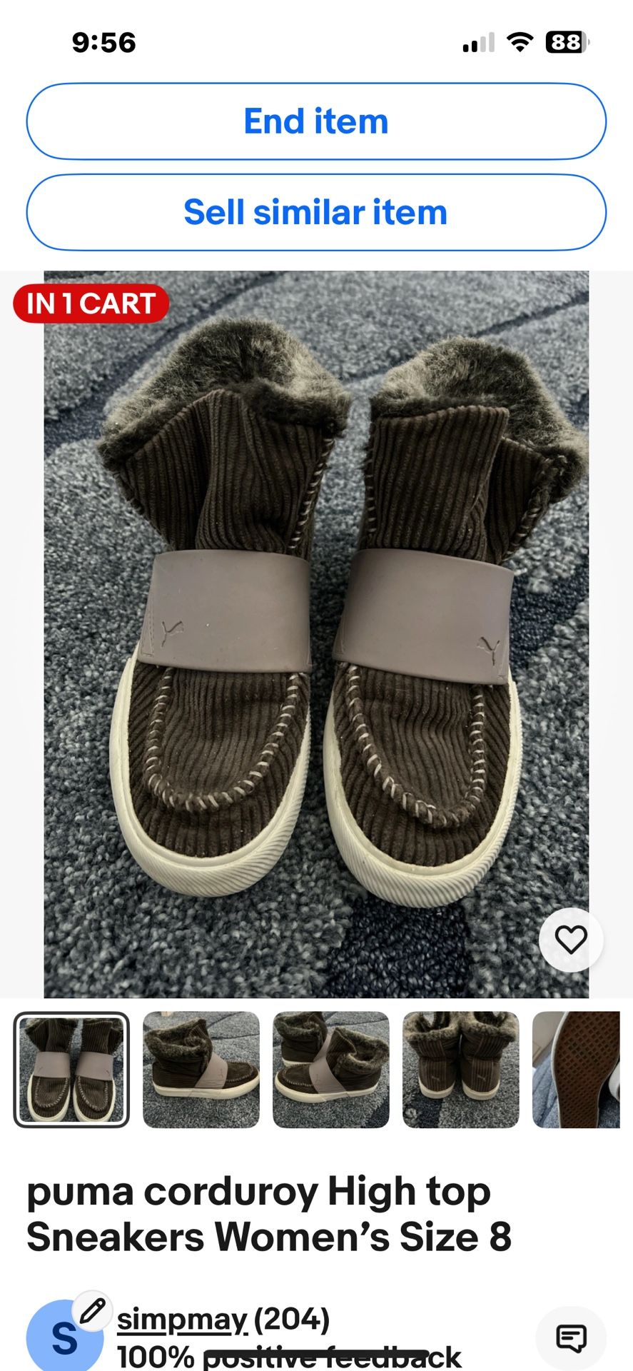 Puma Corduroy High top Sneakers 8
