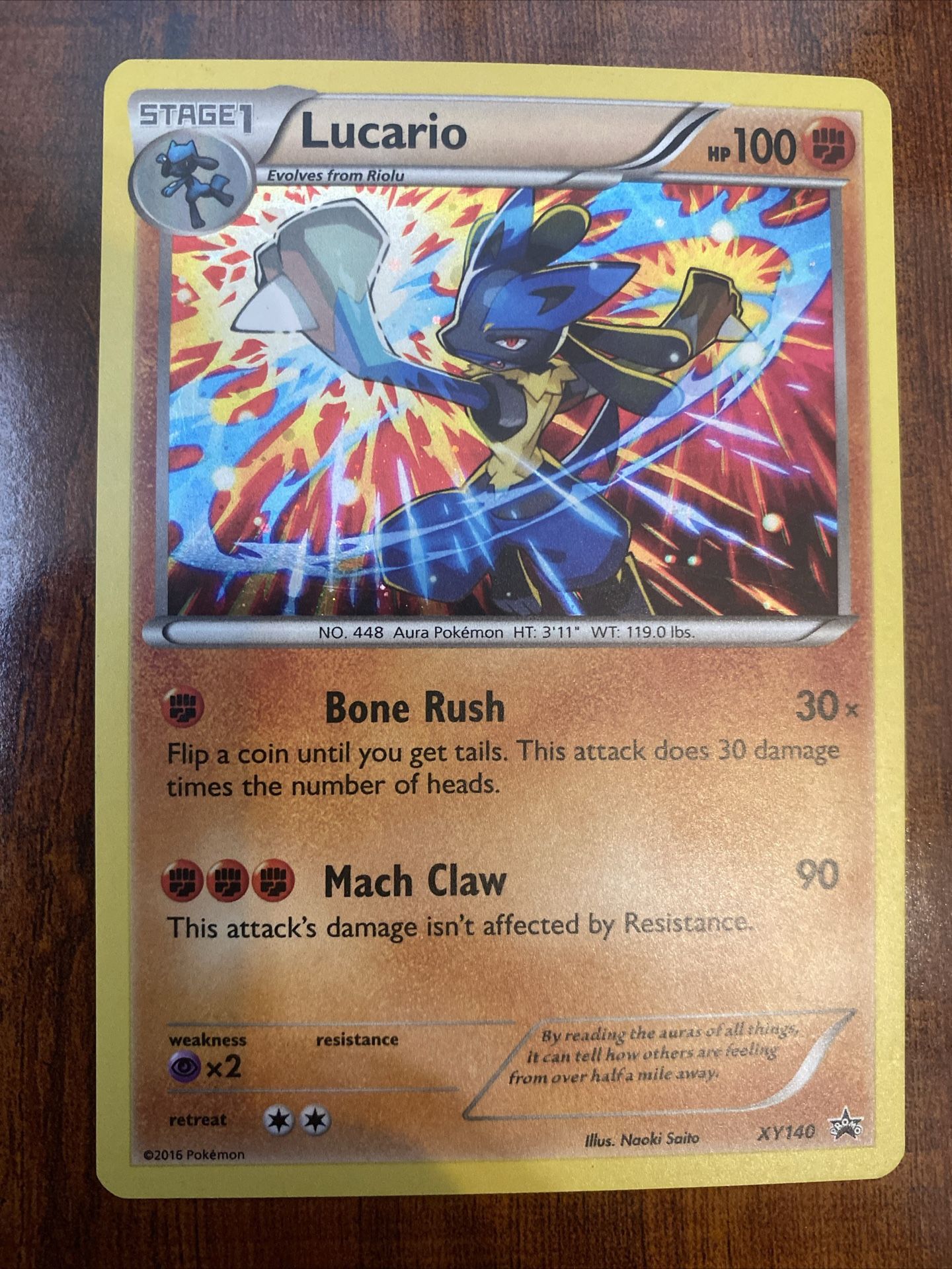 Pokemon Lucario XY140 XY Black Star Promo Holo 2016 NM/M ⭐️