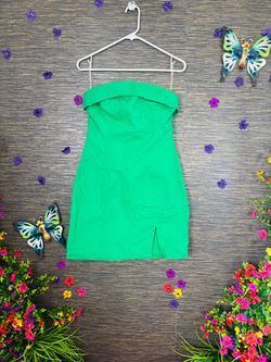 Green Strapless Mini Dress