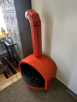 Vintage Steel Red Fireplace