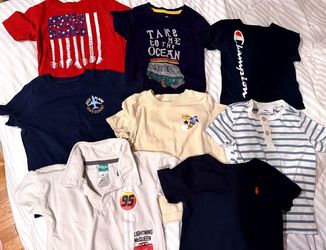 8 Boys Graphic T-Shirts Assorted Designs Bundle
