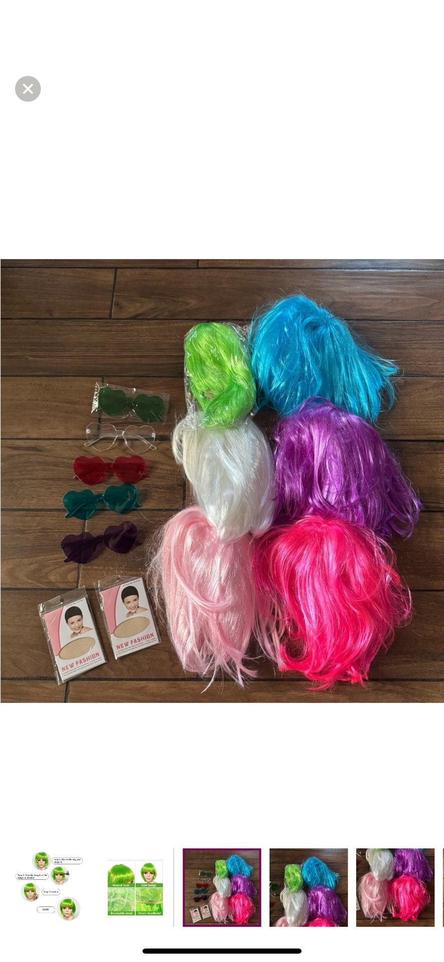 Short Bob Wigs with Bangs, Cosplay with Heart Sunglasses for Halloween Costume