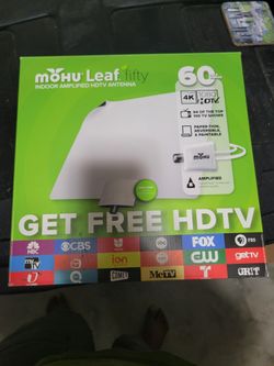 Mohu Leaf 50 Amplified Indoor HDTV Antenna with In-Line Amplifier and 12 ft. Coaxial Cable

