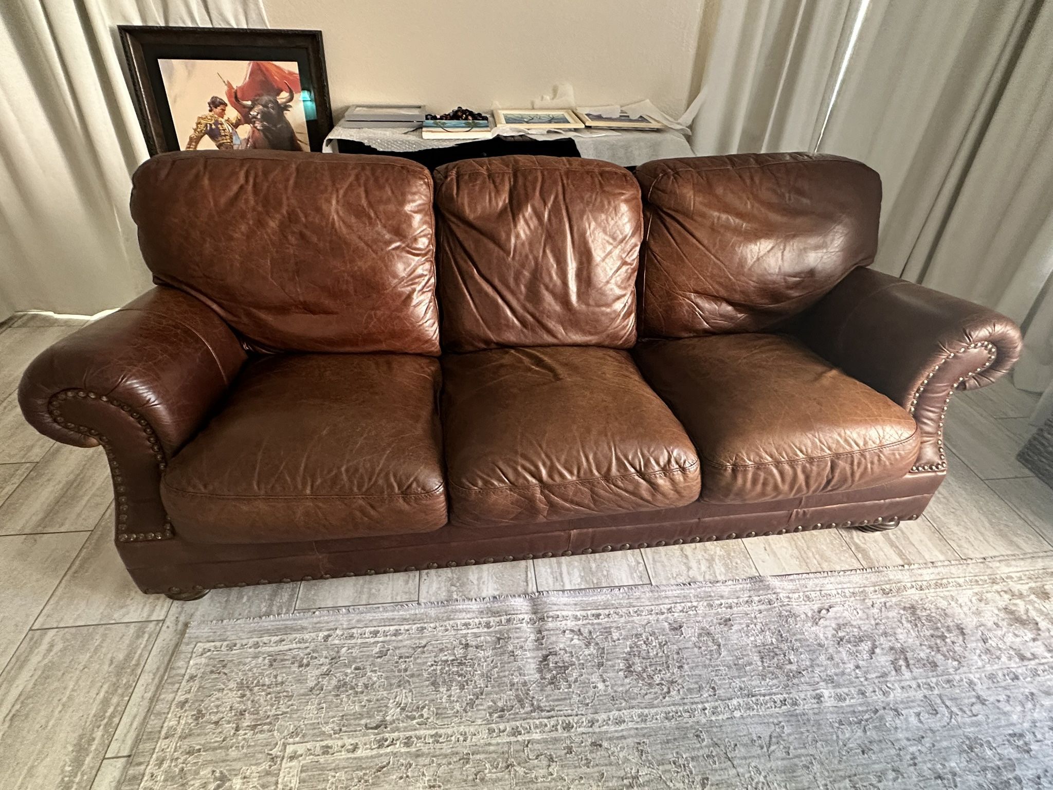 Brown Leather Couch