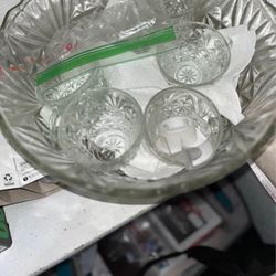 Glass Punch Bowl Set