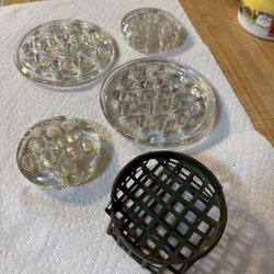 Lot Of 5 Floral Frogs