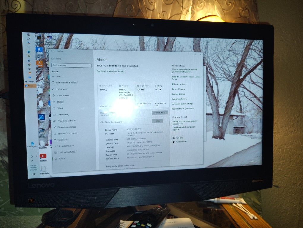 Lenovo IdeaCentre 700 Intel® Pentium® G4400T 21.5" 1920 x 1080 pixels Touchscreen All-in-One PC