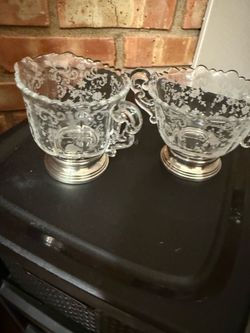 Sterling silver base creamer and sugar set
