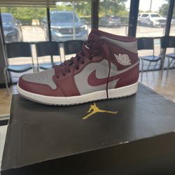 Air Jordan’s 1 MID/Burgundy & Gray/ Size 10