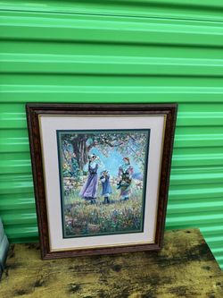 Art Painting Print by Bettie Hebert Felder Picture of 3 Girls in a Garden