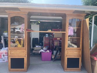 Oak Finish Entertainment Unit