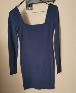 Forever 21 Deep Blue Long Sleeve Dress