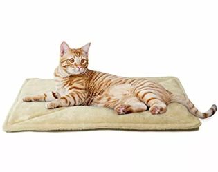 Pet heating pad thermanap faux fur self warming cat bed