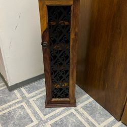 Rustic Indian Solid Sheesham Wood 5-Tier Corner Storage Cabinet 
