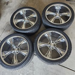 5x4.75 Bolt Pattern,  20x8.5,  Good Tires,  No Damage 