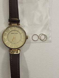 Anne Klein  - Essential, leather, strap watch (brown)