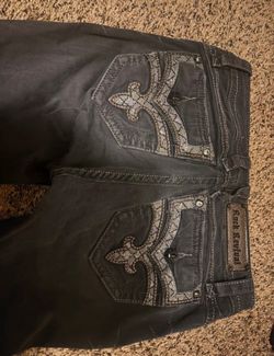 dark blue wash Rock Revival jeans