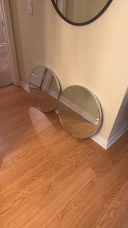Pair of 24” Round Framed Mirrors – $40 OBO