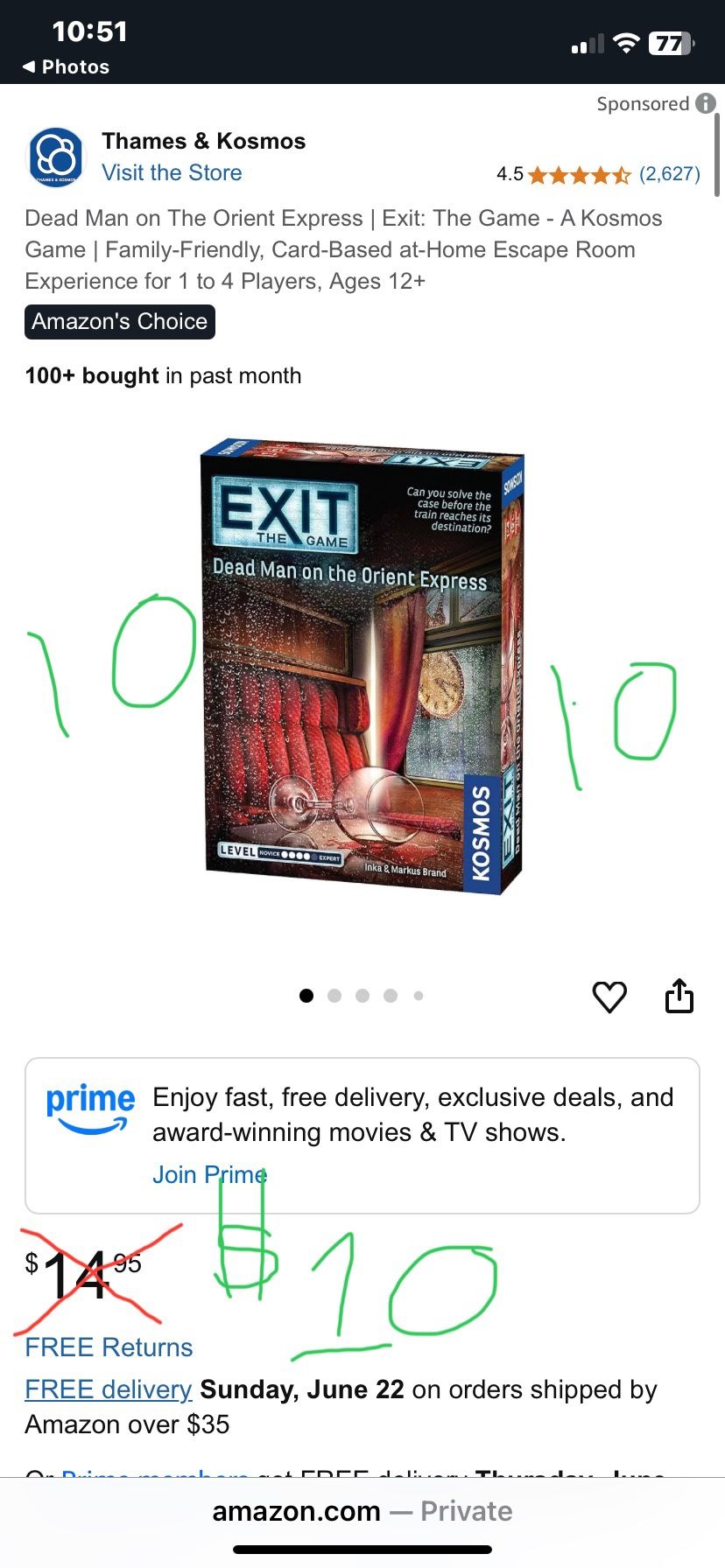 Board Game “Exit” Dead Man on the Orient Express