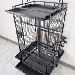 (New) $155 Large Bird Cage 68” Tall with Rolling Stand for Parakeets, Parrot, Cockatiel, Chinchilla, Cockatoo