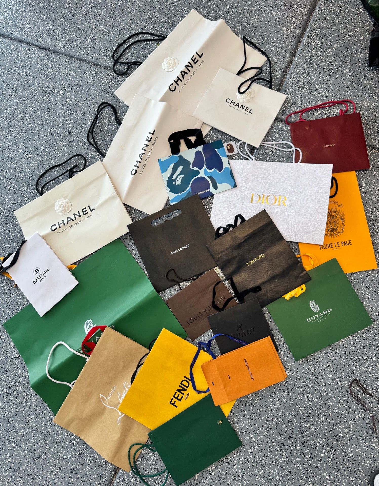 Authentic Luxury shopping bags and dust bags