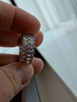Not $0!! 7 Carat Mossinate And 3 Carat Diamond Pinky Ring