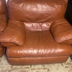 Leather  loveseat  And Single Loveseat