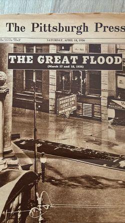 1936 Pittsburgh Flood Newspaper and Booklet, Original Historic Lot