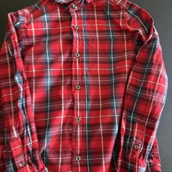 Place Vibrant Red and Navy Plaid Shirt