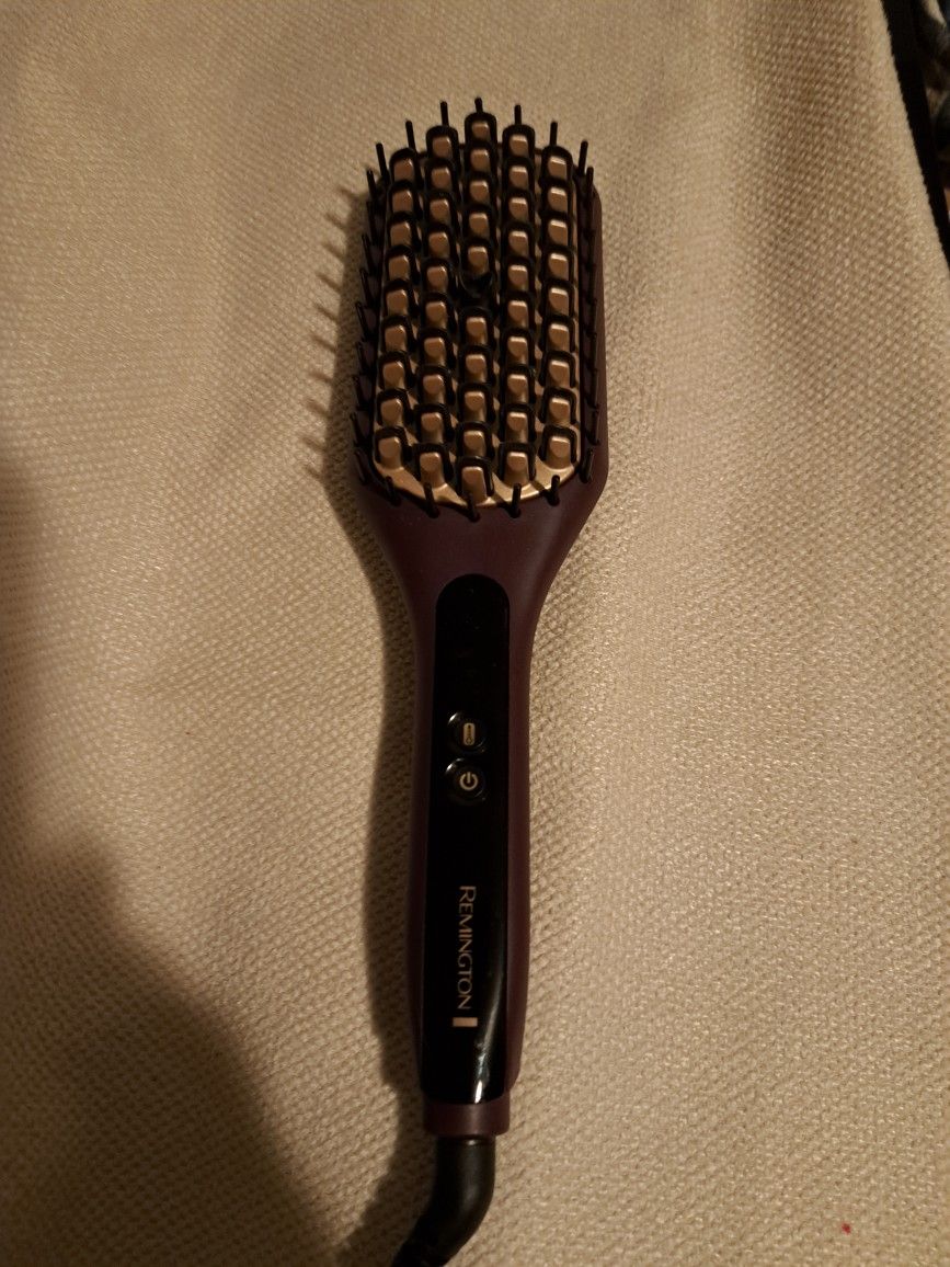 Remington pro 2 in 1 heated straightening brush with thermaluxe  