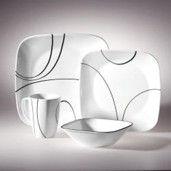 Corelle 16-piece Dinnerware Set (Simple Lines), Service For 4 