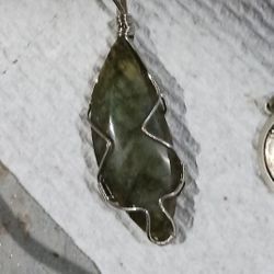 Beautiful Wrapped Labradorite Pendant Nrcklace Will Help With Stress and anxiety and promoting restful sleep. 