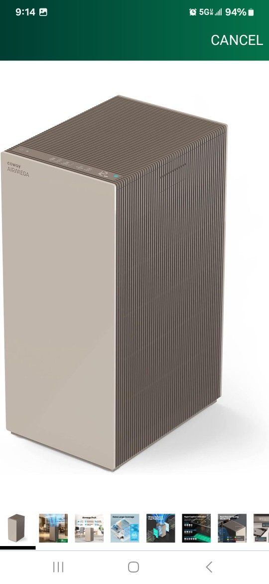 COWAY Air Purifiers for Large Room Whole Home Up to 4,253ft², 2 Sets of XL Washable Pre-Filters and True HEPA Filters for Dual Purification, PM1.0 AQI