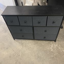 8 Drawer Black Wooden Dresser 