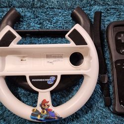 Nintendo Wii Motion Plus Controller with 2 Steering Wheels