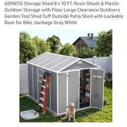 10x 9 Shed Brand New 8x10 UDPATIO Outdoor Storage Shed – Box Unopened!
Retail Price: $1000