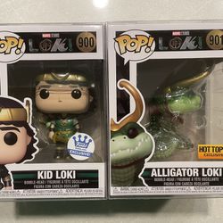 Metallic Kid Loki & Alligator Loki Funko Pop Set *MINT* Online Shop Hot Topic Exclusive Marvel Loki 900 with protector 901 Disney