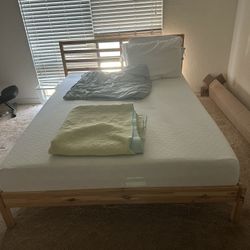 Queen bed frame and mattress