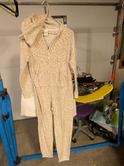 Fleece Hooded One-Piece bear Pajama Jumpsuit with ears
