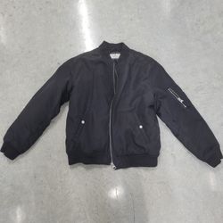 H&M Bomber Jacket Kids 8 - 10 Black Full Zip