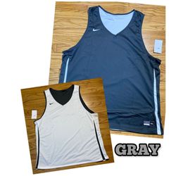 Nike Reversible Basketball jersey GRAY! & white Men’s sz 3XL NEW! Big & Tall